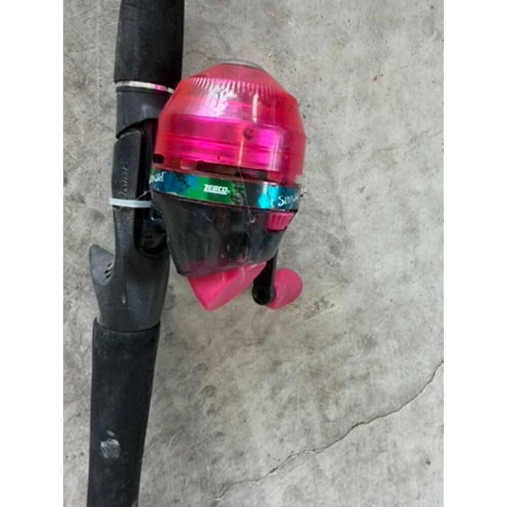 2- Zebco pink fishing poles 40" tall